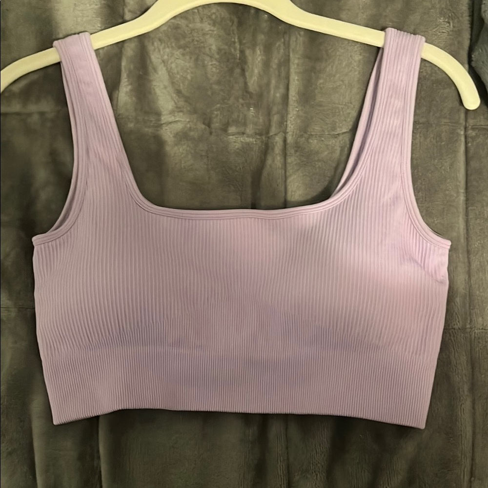 Lavender Ribbed Crop Top